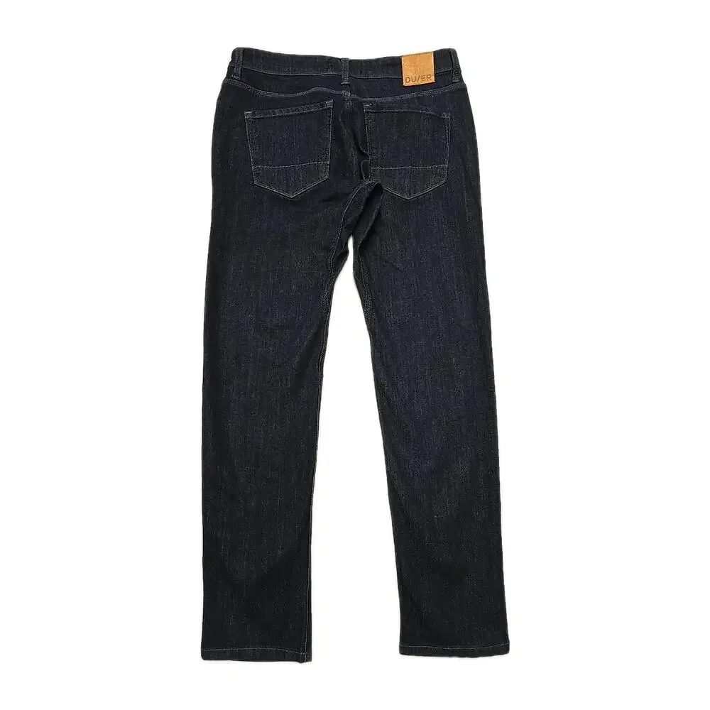 DUER Jeans Mens 33x32 L2X Slim Fit Dark Indigo Performance Denim Antibacterial